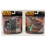 Two STAR WARS 'Revenge Of The Sith' Fly Into Battle (Yoda) And Rebuild Darth Vader! Collectible Action Figures (New In Box)