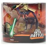Two STAR WARS 'Revenge Of The Sith' Fly Into Battle (Yoda) And Rebuild Darth Vader! Collectible Action Figures (New In Box)