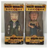 Misc. Walking Dead Wacky Wobbler Bobble Heads Including Rick Grimes, Daryl Dixon And Walker Merle (New Old Stock)