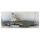 1985 GI Joe USS Flagg Aircraft Carrier Pre-Owned With Original Box (Box Beat Up And Some Pieces Missing) See Photos And 1983 Skystriker (Some Pieces Missing)