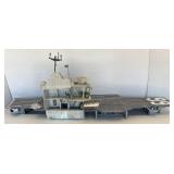 1985 GI Joe USS Flagg Aircraft Carrier Pre-Owned With Original Box (Box Beat Up And Some Pieces Missing) See Photos And 1983 Skystriker (Some Pieces Missing)