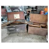 Two Vintage Handmade wooden chests with Contents