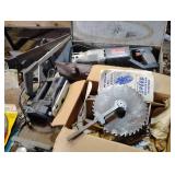 Assortment of saws and saw blades