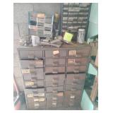 Metal parts organizer with contents