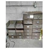 Metal parts organizer with contents