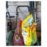 2 weedwhips, grass spreader and weed and feed