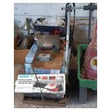 2 weedwhips, grass spreader and weed and feed