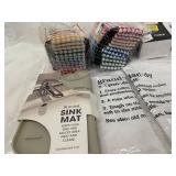 6 Tea Towels, Cup Heater - Kentucky Derby Kosys  - Silicone Sink Mat - Corkscrew