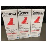 Genexa Kids' Pain & Fever Acetaminophen 160 mg/5 mL - 4 oz - Blueberry - Ages 2-11 - 3-Pack