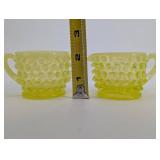 Bubble Texture Yellow Glass Cups - 2 Piece Set