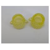 Bubble Texture Yellow Glass Cups - 2 Piece Set