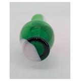 Green and White Twisted Glass Vase - Tall Swirl Pattern, Glass Accent