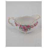 Gladstone Bone China Sugar Bowls - Made in England, Pink Rose Pattern, Gold Trim - Set of 2