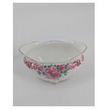 Gladstone Bone China Sugar Bowls - Made in England, Pink Rose Pattern, Gold Trim - Set of 2