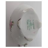 Gladstone Bone China Sugar Bowls - Made in England, Pink Rose Pattern, Gold Trim - Set of 2