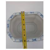 Blue and White Chinese Porcelain Hexagonal Planters - 2-Piece Set - Made in China