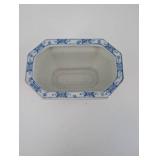 Blue and White Chinese Porcelain Hexagonal Planters - 2-Piece Set - Made in China