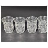 Crystal Cut Glass Tumbler Set of 4 - 8 oz Diamond Cut Pattern