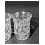 Crystal Cut Glass Tumbler Set of 4 - 8 oz Diamond Cut Pattern
