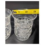 Crystal Cut Glass Tumbler Set of 4 - 8 oz Diamond Cut Pattern