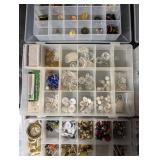 Assorted Beads & Jewelry Findings - Mixed Lot in Organizer Trays
