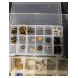 Assorted Beads & Jewelry Findings - Mixed Lot in Organizer Trays