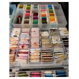 Assorted Embroidery Thread Spools in Clear Storage Boxes - Multicolor