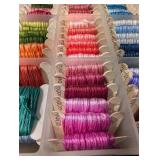 Assorted Embroidery Thread Spools in Clear Storage Boxes - Multicolor