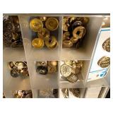 Assorted Vintage Buttons in Clear Organizer Boxes - Plastic, Shell & Metal
