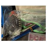 Sewing & Craft Supplies Assortment - Thread Spools, Ribbon, Beads, Scissors, Netting