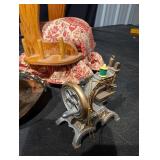 Sewing Pin Rocking Chair With Spool Holder And Other Sewing Items