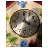 Miller 8-Day Ceramic Mantel Clocks (Pair) - Floral Border, Made in USA