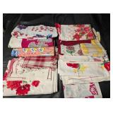 Assorted Floral Print Fabric and Tea Towels - Colorful Kitchen Linens