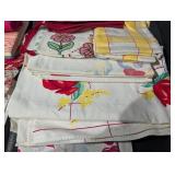 Assorted Floral Print Fabric and Tea Towels - Colorful Kitchen Linens