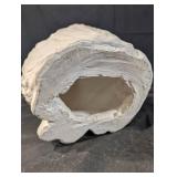 Large Ceramic Cat Statue with Fur Texture - 17-Inch Tall