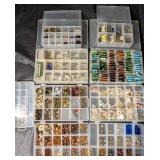 Assorted Beads & Jewelry Findings - Mixed Lot in Organizer Trays