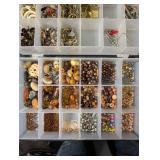Assorted Beads & Jewelry Findings - Mixed Lot in Organizer Trays
