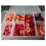 Assorted Vintage Buttons in Clear Organizer Boxes - Plastic, Shell & Metal