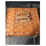 Large Woven Picnic Basket Hamper with Lid and Rope Handles