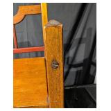 Vintage Wooden Shelf with Curved Crest Rail and Slatted Back