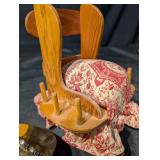 Sewing Pin Rocking Chair With Spool Holder And Other Sewing Items