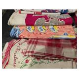 Assorted Floral Print Fabric and Tea Towels - Colorful Kitchen Linens