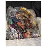 Assorted Vintage Cross-Stitch Fabrics, Lace & Embroidery Floss