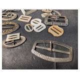 Assorted Vintage Belt Buckles & Hardware Lot - Rhinestone, Metal & Resin