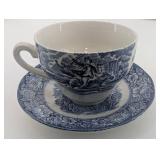 Liberty Blue Historic Colonial Scenes Teacups & Plates - Made in England