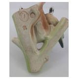 lot of 2-1930s Czechoslovakia Ceramic Bird on bird house wall pockets