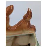 Assorted Ceramic Animal Figurine planters - Deer Fawn with Planter, Dog & Duck planters