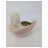 Assorted Ceramic Animal Figurine planters - Deer Fawn with Planter, Dog & Duck planters