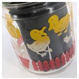 Anchor Hocking Vintage Glass Canister with Lid - Duck & Tulip Pattern