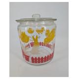 Anchor Hocking Vintage Glass Canister with Lid - Duck & Tulip Pattern